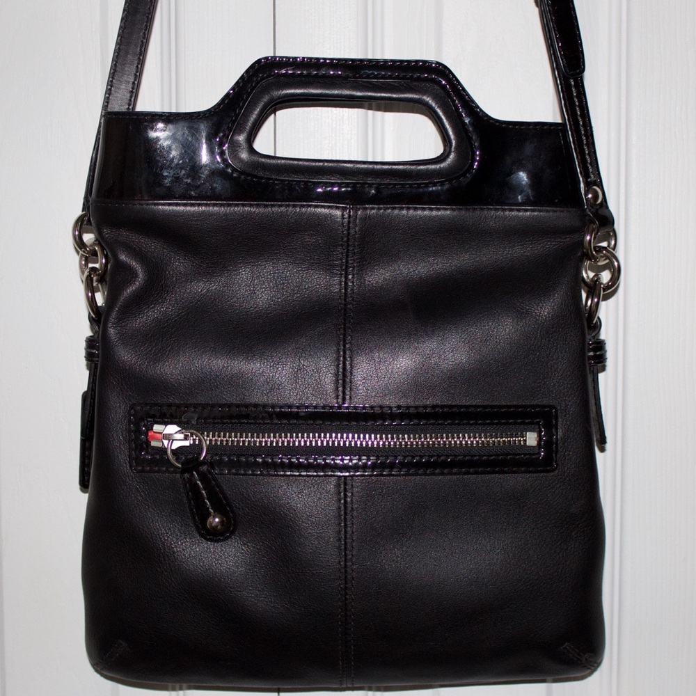 Black Leather Coach Shoulder Bag